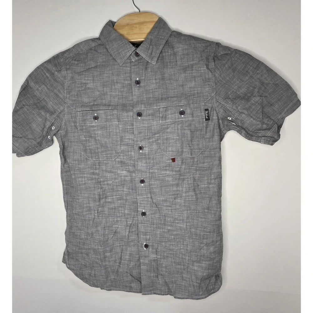 Woolrich Mens Size M‎ Short Sleeve Denim Button Up Shirt